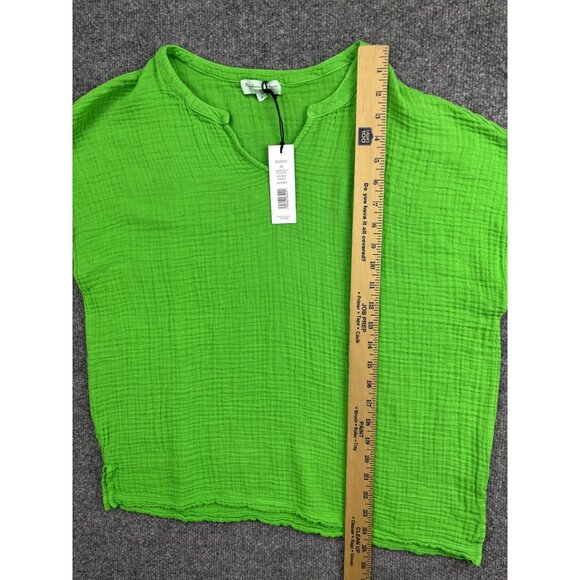 Michael Stars Shirt Womens Medium Green Lydia Double Gauze Made USA Boho DGZ014 - Picture 4 of 6